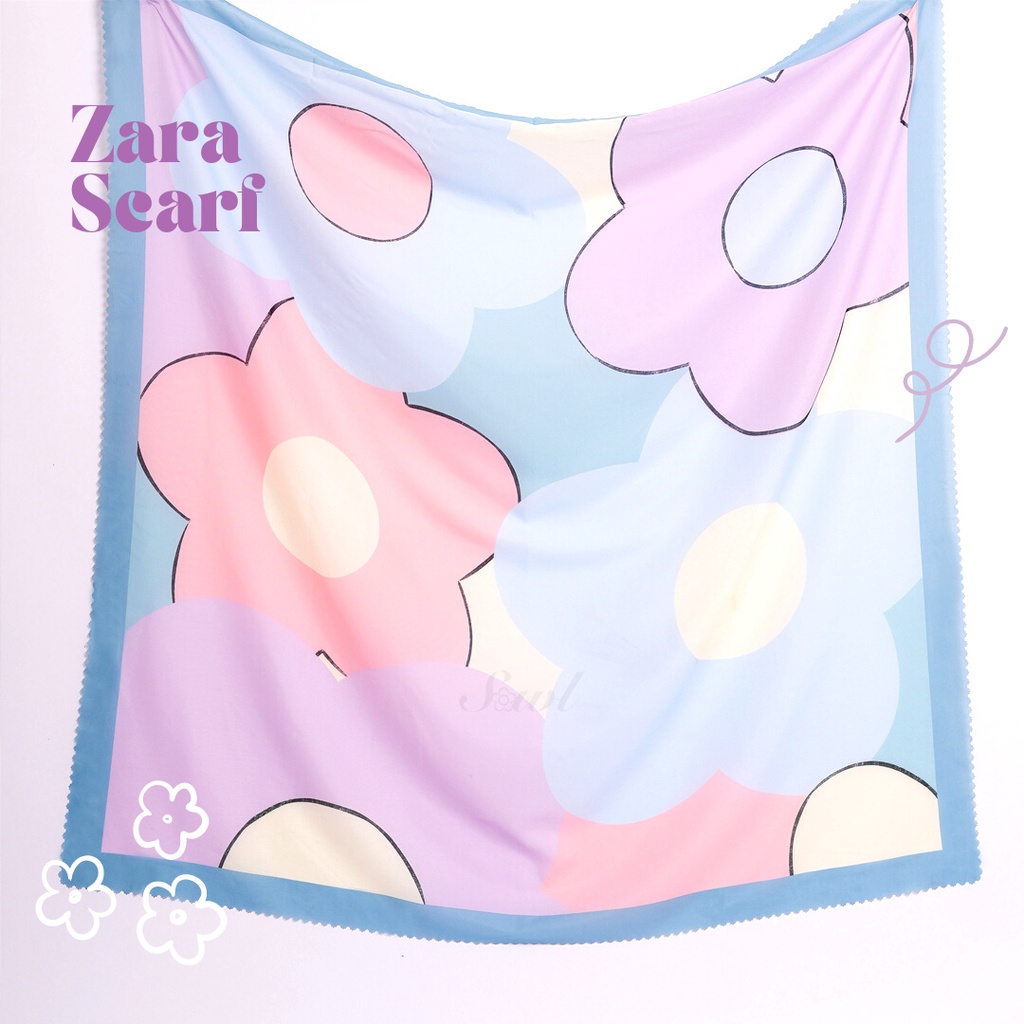 SOWL - Zara Scarf / Segiempat / Lasercut / Kerudung Motif Bunga /Kerudung Segi 4/ Kerudung Segiempat