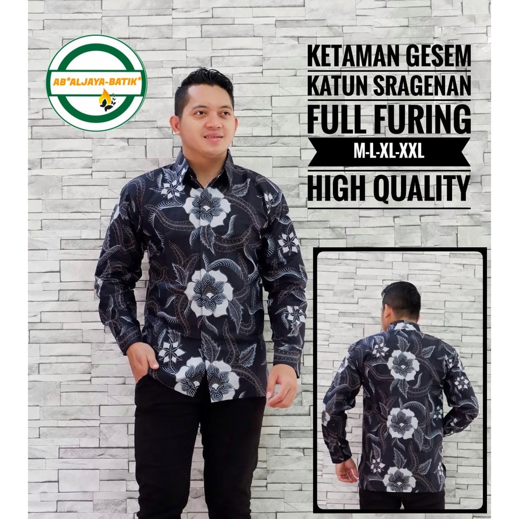 KETAMAN GESEM Kemeja Batik Pria Lengan Panjang Katun Halus FULL FURING Batik Aljaya