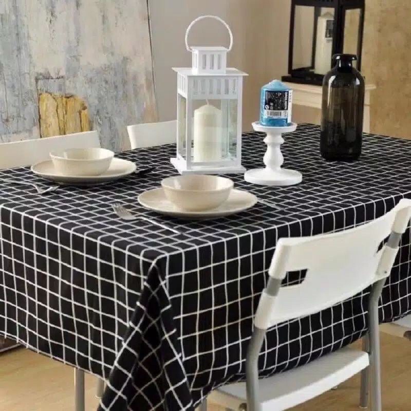 TAPLAK MEJA BAHAN KAIN MINIMALIS MODERN MOTIF KOTAK