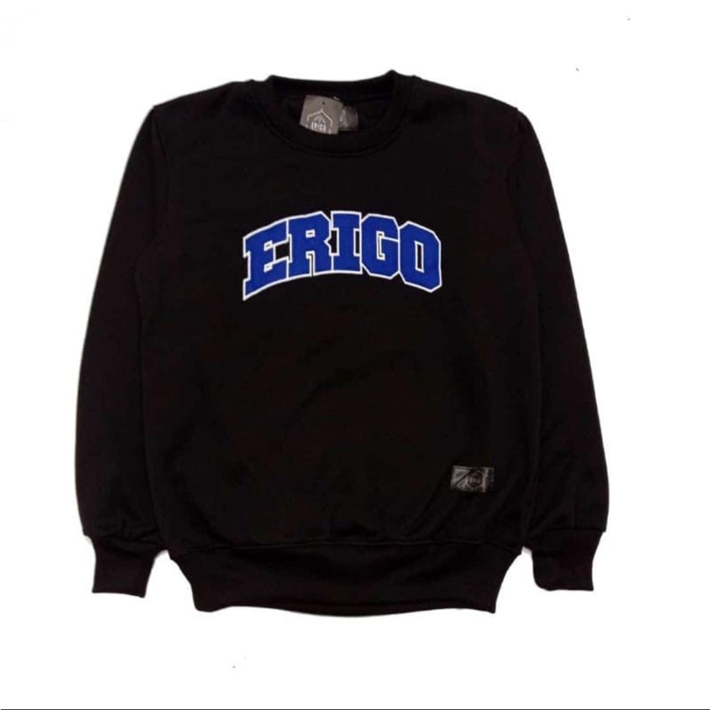 COD - Sweater Crewenk ERIYGO Maron Logo Texs Pull Bordir Premium Unisex