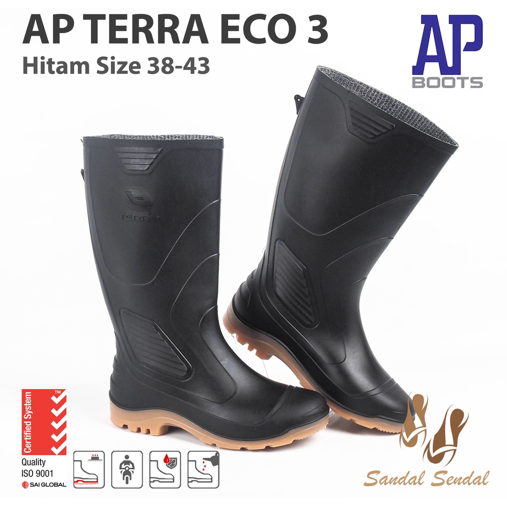 Sepatu Boot Tinggi AP Boots AP TERRA ECO 3 HITAM Kontruksi Tangguh