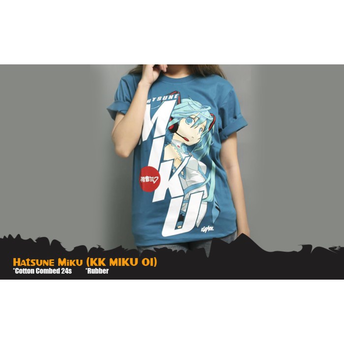 KAOS ANIME - T-SHIRT MIKU BLUE - KK MIKU 01