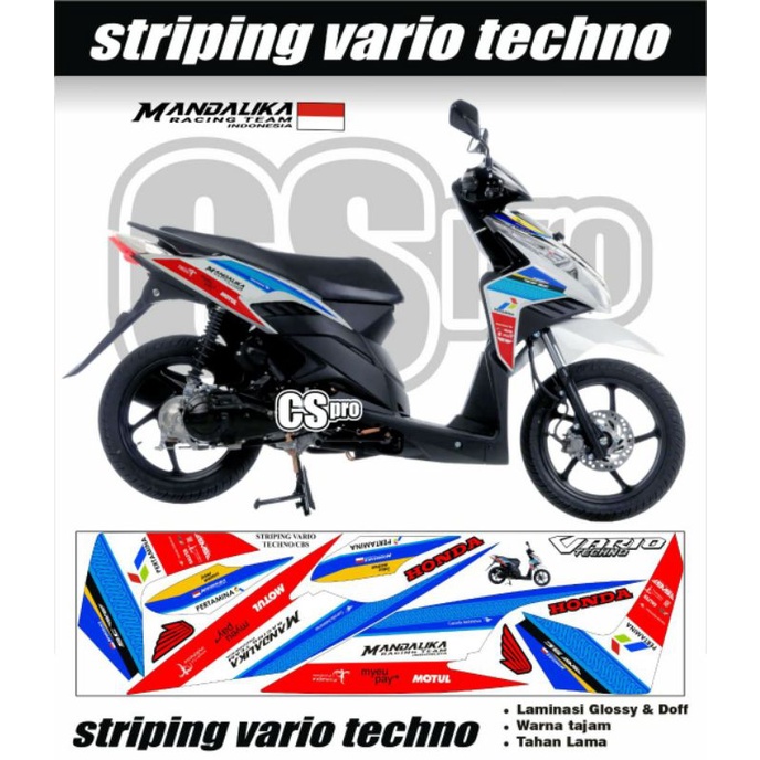 STRIPING HONDA VARIO TECHNO MANDALIKA - STRIPING STIKER LIST VARIASI VARIO 110 TEKNO TECNO TECHNO VA