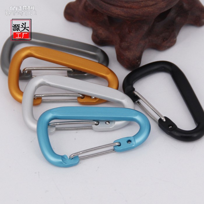 Carabiner 4D Gantungan Aluminium Pengait Barang Tebal Kuat - Hitam