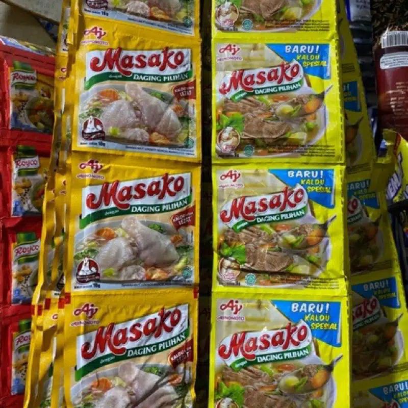 

MASAKO BUMBU MASAK 1 RENTENG isi 12 SHASET AYAM ATAU SAPi