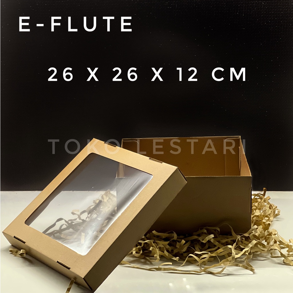 

Box Kardus E-Flute Coklat Untuk Packaging Olshop Sovenir Baju Kotak Kado Hampers Cake Pudding 26x26x12 CM