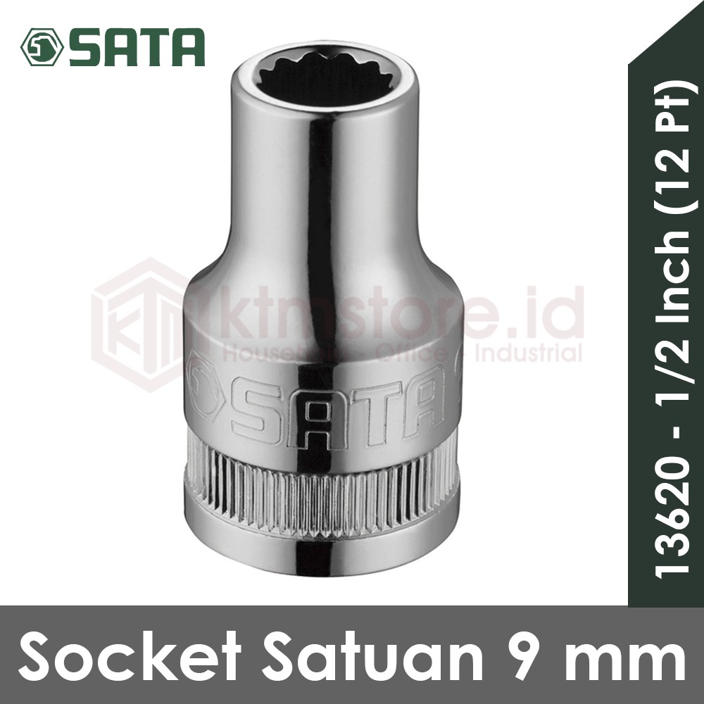 SATA TOOLS Socket Satuan 1/2 Inch 9 mm 12 point 13620