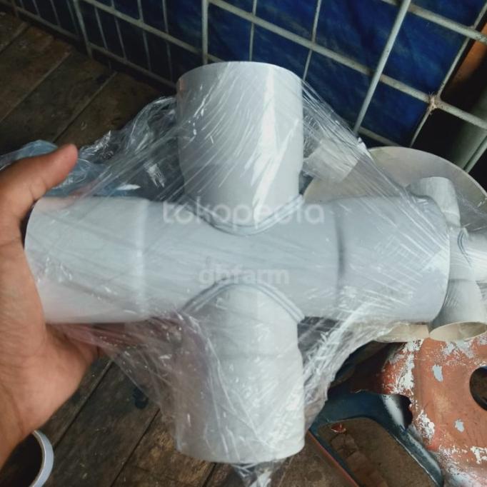#@#@#@#@] Sambungan pipa 1,5 dim atau 1 1/2 inci 4 arah way elbow Fitting PVC