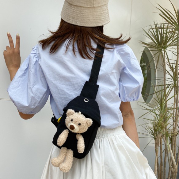 TIKTOK - Waist Bag Boneka T5090 / Tas Pinggang Boneka Lucu / Tas Selempang Boneka Import