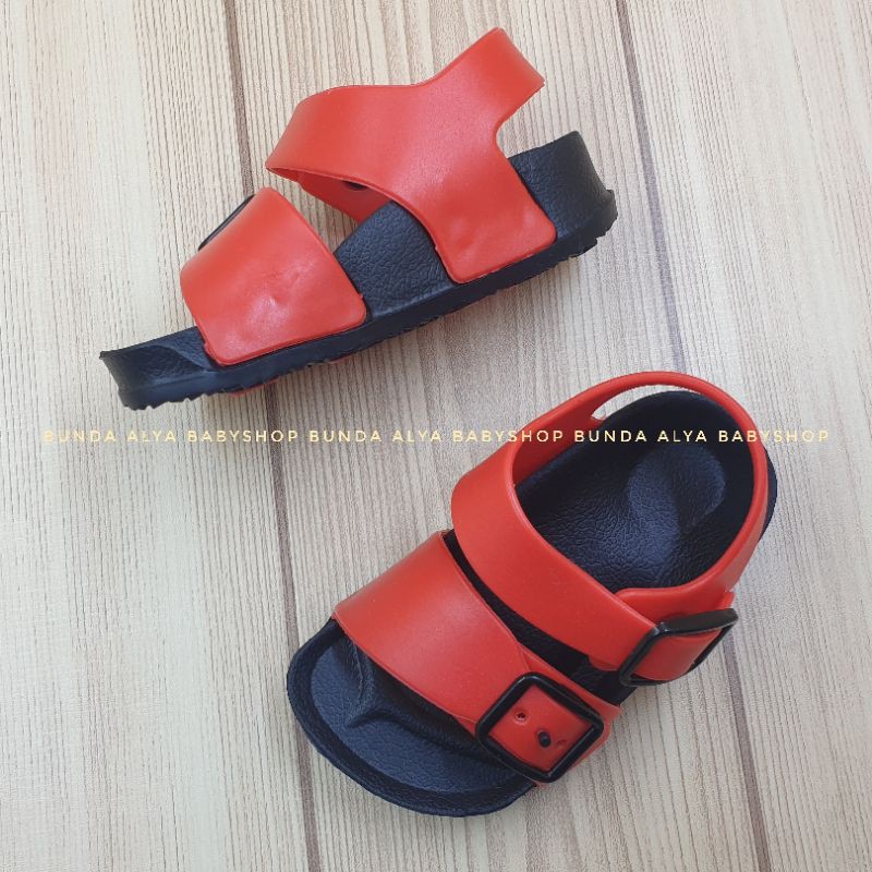 Sendal Anak Laki Laki Usia 3 4 Tahun Karet MERAH - Sepatu Sandal Anak Cowok Karet Size 25 - 28 Karet Anti Licin