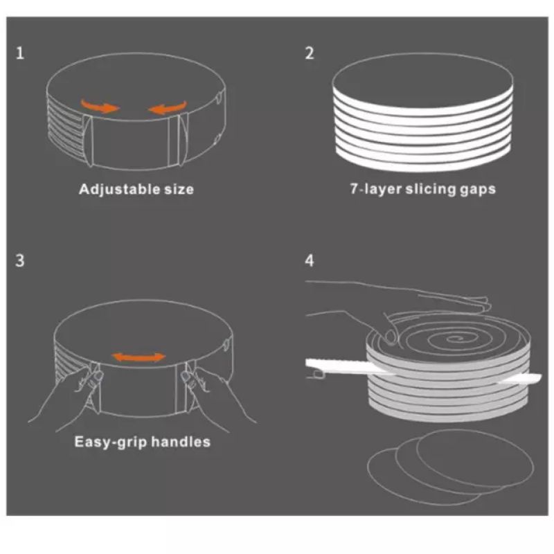 Cake Slicer pemotong kue layer cake RING adjuster