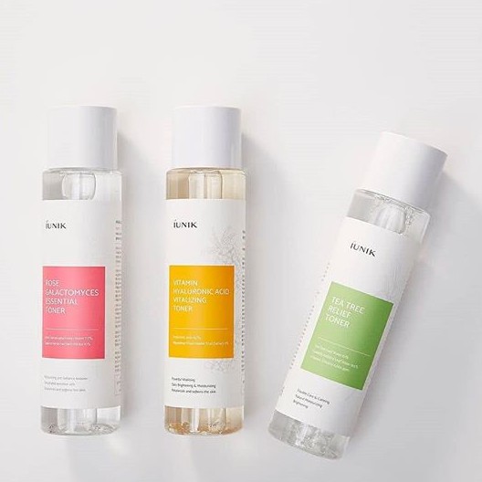 IUNIK TONER ROSE GALACTOMYCES ESSENTIAL / TEA TREE RELIEF / VITAMIN HYALURONIC ACID VITALIZING