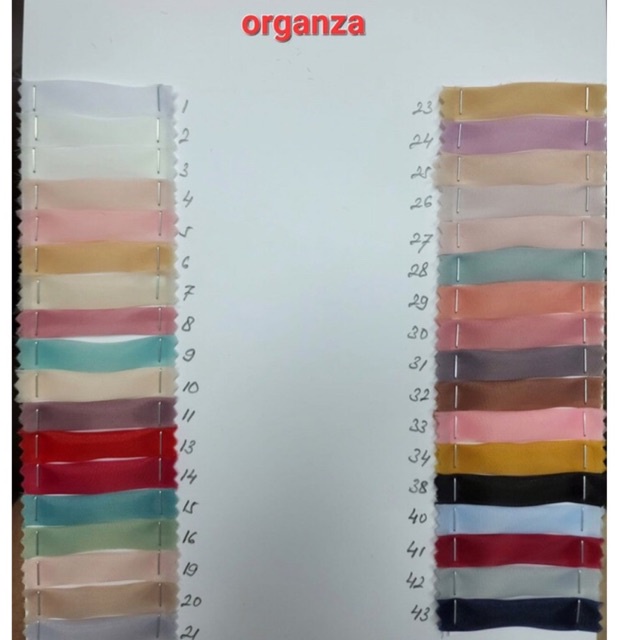 Organza saten/Bahan organza polos/Putih