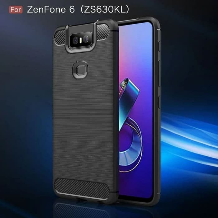 Case Asus Zenfone 6 ZS630KL Ipaky Carbon Fiber TPU Case - Hitam Limited