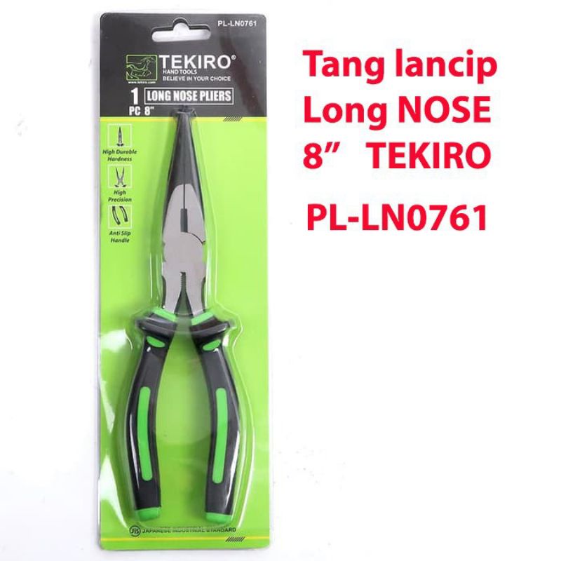 Tang Lancip 8&quot; inch / Long Nose Pliers TEKIRO ( Jepit / Potong / Bengkok / Patah / Iris ) TEKIRO ORIGINAL