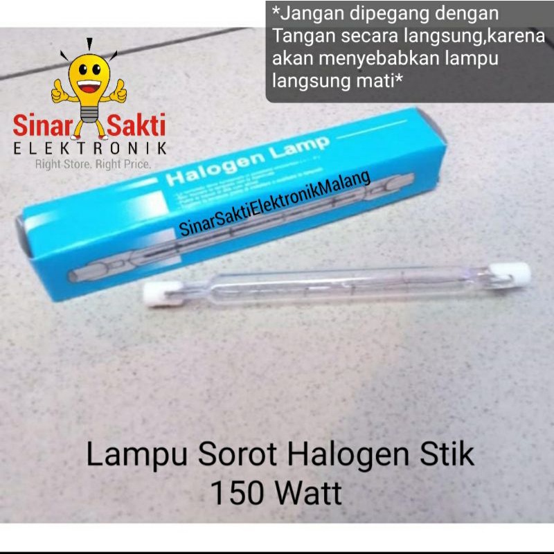 Bohlam Lampu Sorot Halogen Stik 150W 150 Watt Tembak Stick Panggung Kuning Warm White