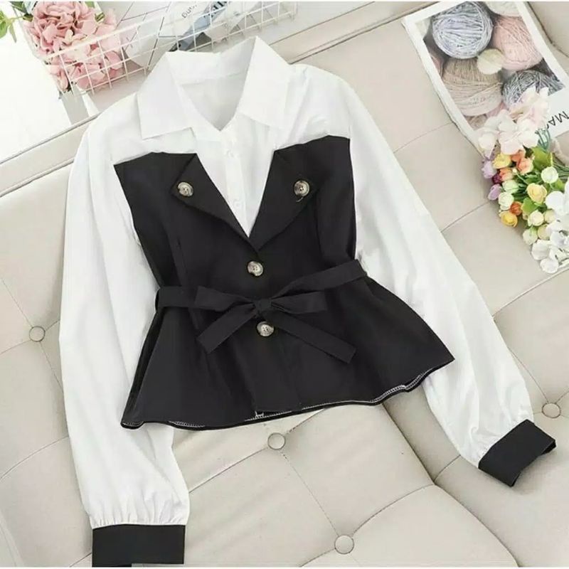 COD - SAKIRLA BLOUSE//KEMEJA BLOUSE WANITA LD 100 BAHAN MOSCREP