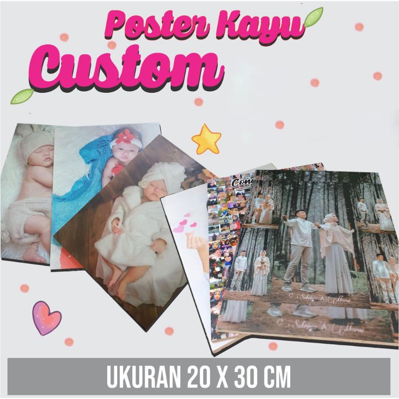 [BISA CUSTOM] Poster Kayu Walldecor Hiasan Dinding CETAK PHOTO ukuran 20x30