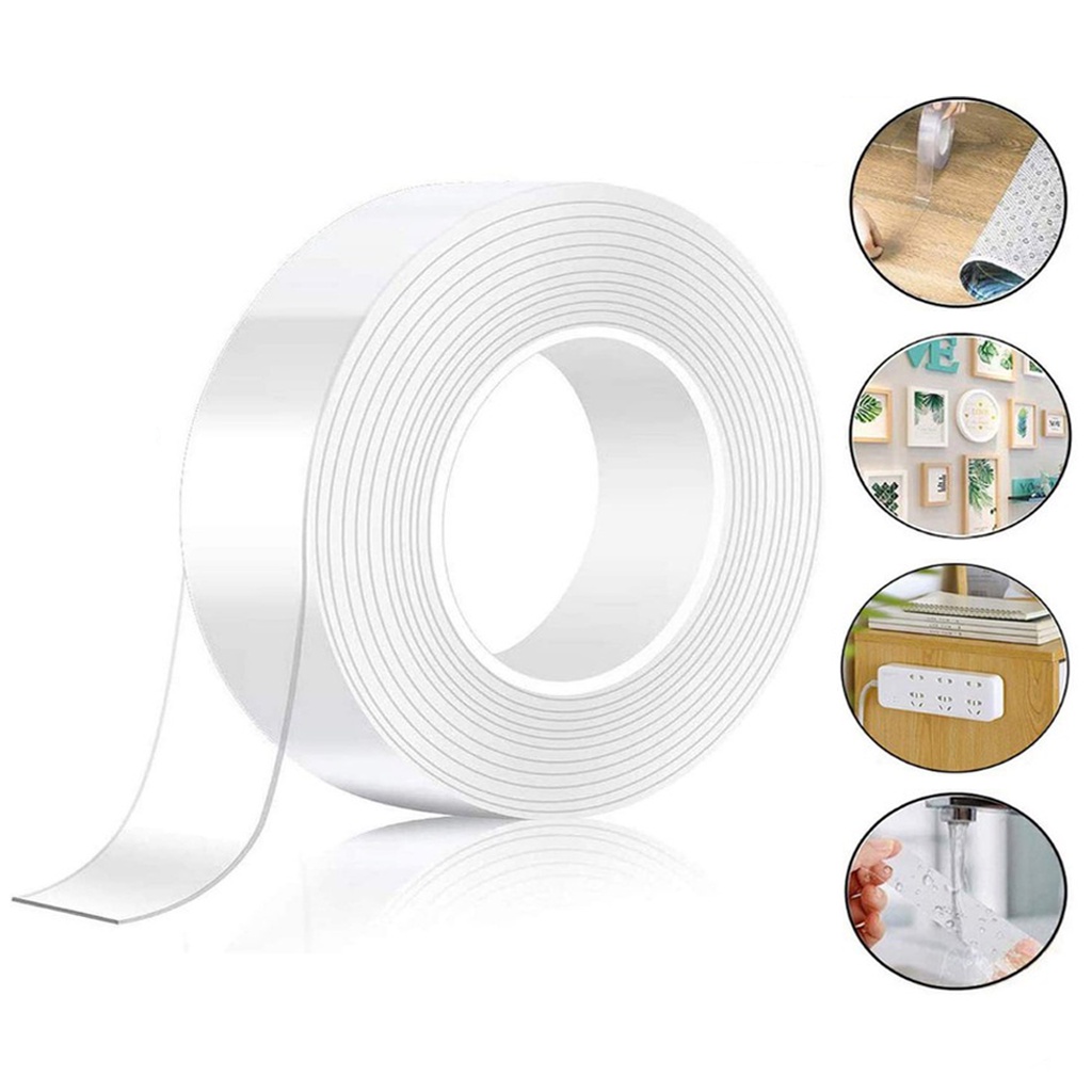 BRGUNIK Double Tape Nano 3 Meter 1 Meter Double Tape Transparan Lakban Nano Panjang 3 Meter Lakban N