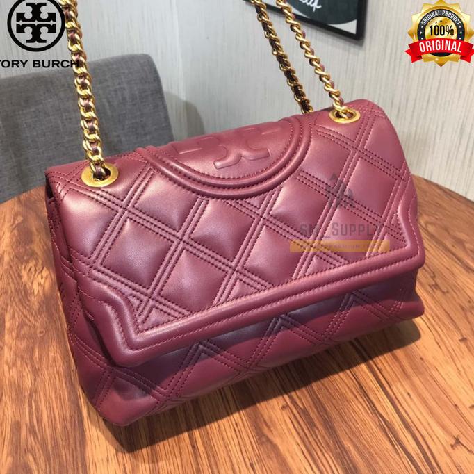 TAS WANITA TORY BURCH FLEMING SOFT LEATHER CONVERTIBLE BAG RED