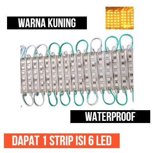 Modul 5050 6 Led Mata Variasi Kuning 12V Module 6L 12 Volt Waterproof