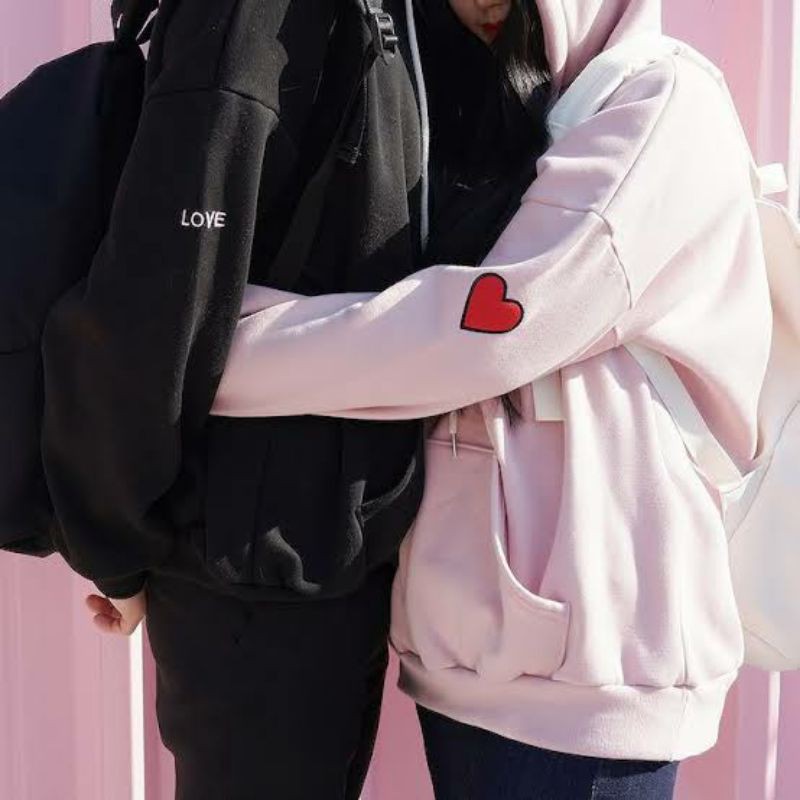 S - XXXXXL(6XL) Jaket Love Hoodie COUPLE LOVE Cute Matching Hoodie JUMBO BIGSIZE OVERSIZE Couple