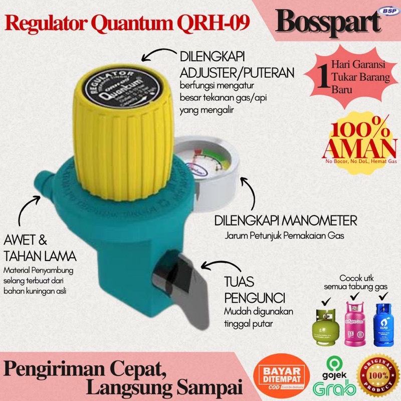 Regulator Gas Tekanan Tinggi Quantum Meter QRH-09 / QRH09 / QRH 09 Regulator High Pressure Quantum