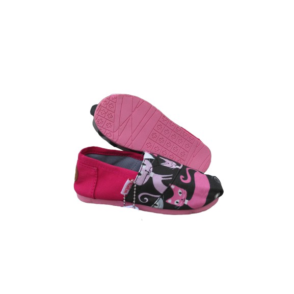 SEPATU SLIP ON ANAK KANVAS MOTIF HELLO KITTY PINK LUCU TERMURAH