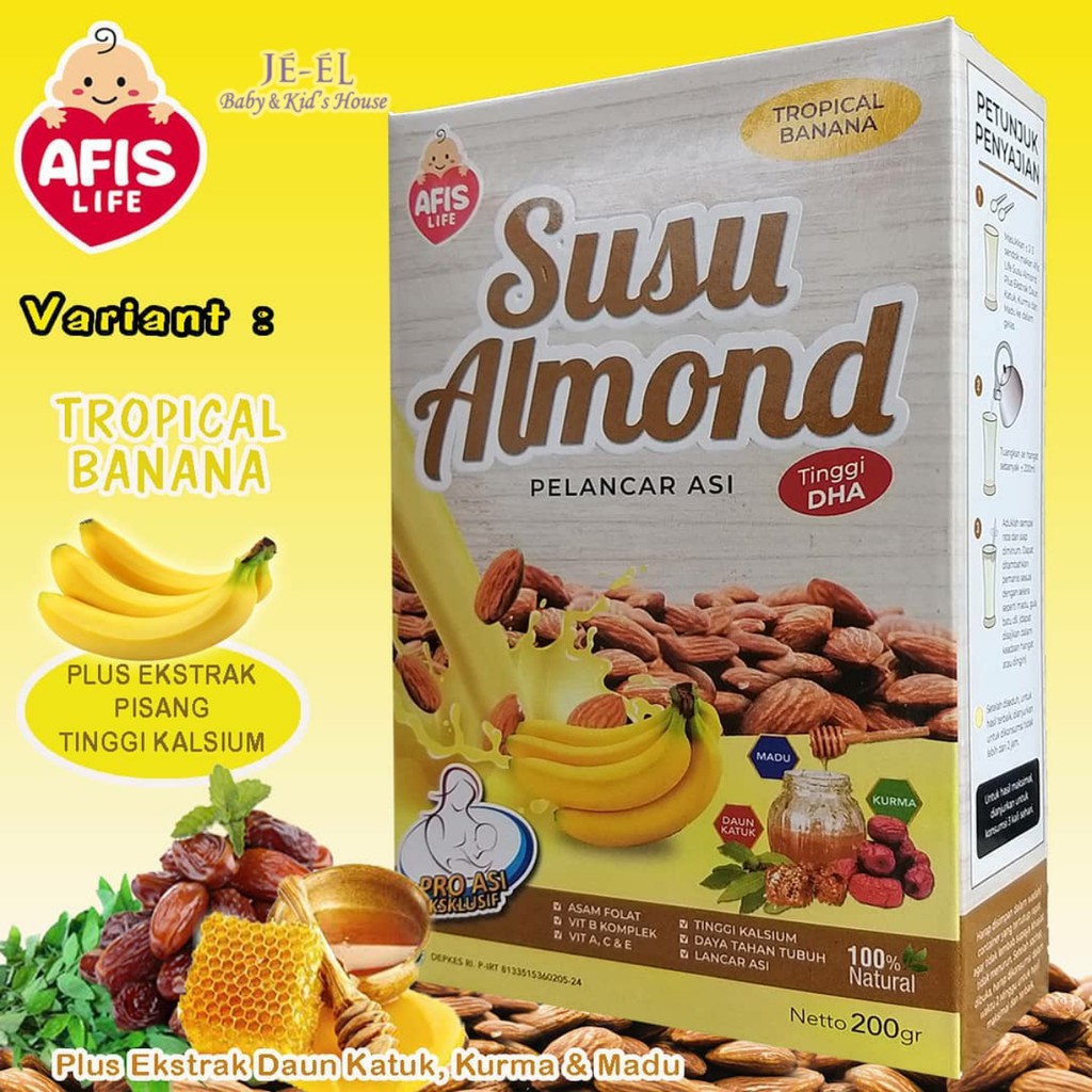 Afis Life Susu Almond Plus Pelancar ASI 200 gr