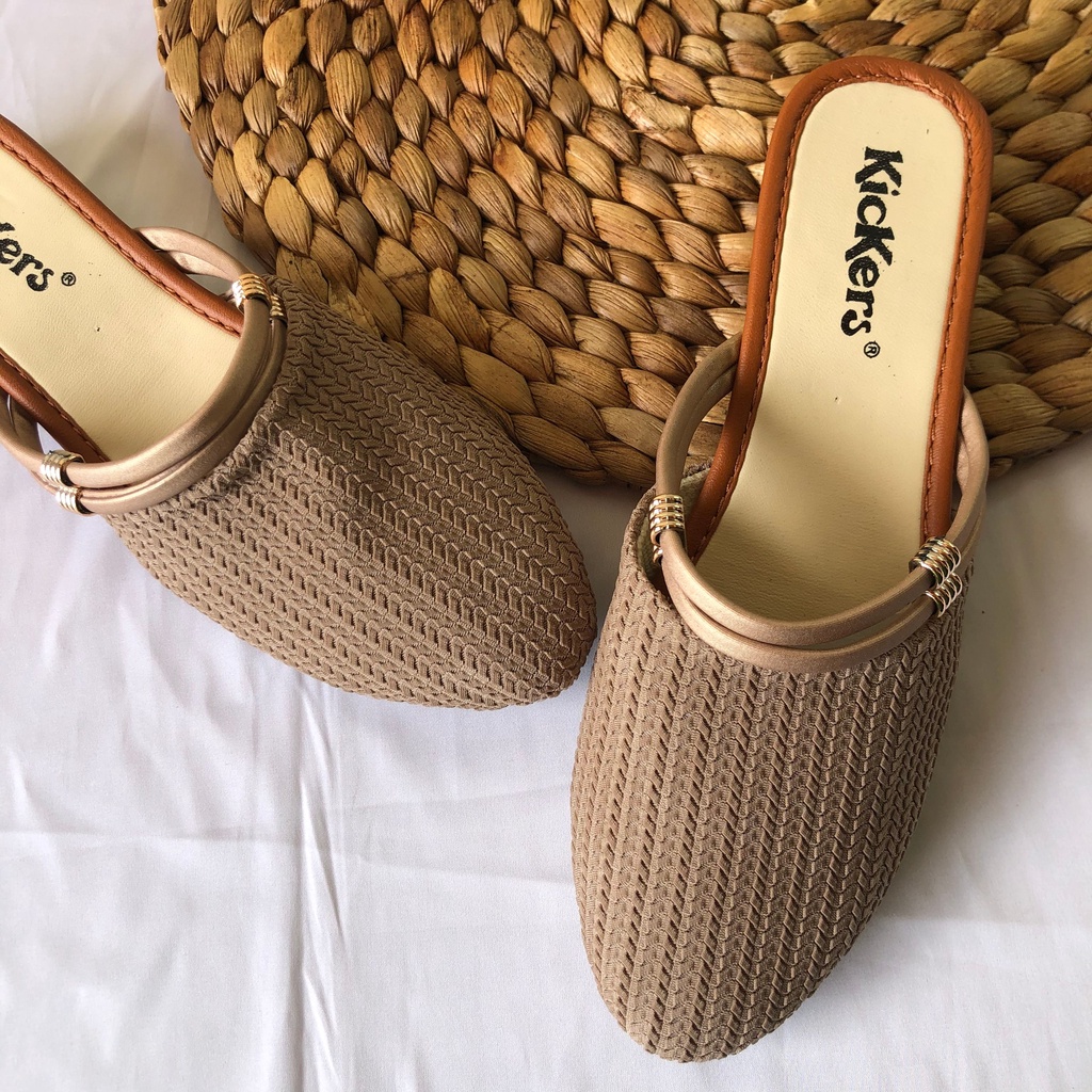 sepatu slop wedges SLOP MULES GEMPI 1 cewek sandal sendal fashion termurah terbaru terlarisSepatu Flat Wanita Rajut Import Model Glamour Selop Tertutup Rajut Wedges Heels 3cm Wanita | Wide Fit | Import | Premium Quality