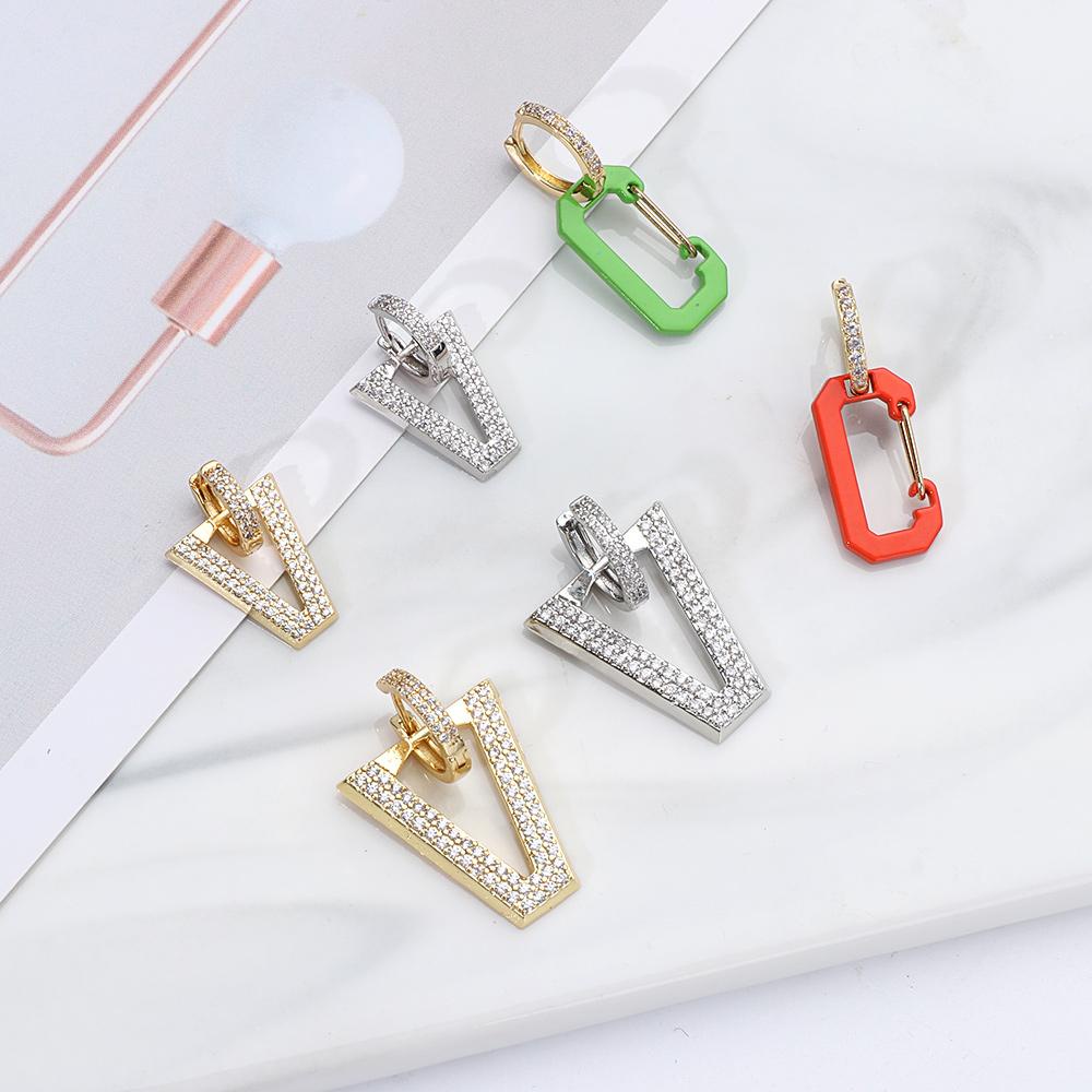 TOP Menjuntai Anting Fashion Berlian Putih Hadiah Perhiasan CZ Telinga Tindik