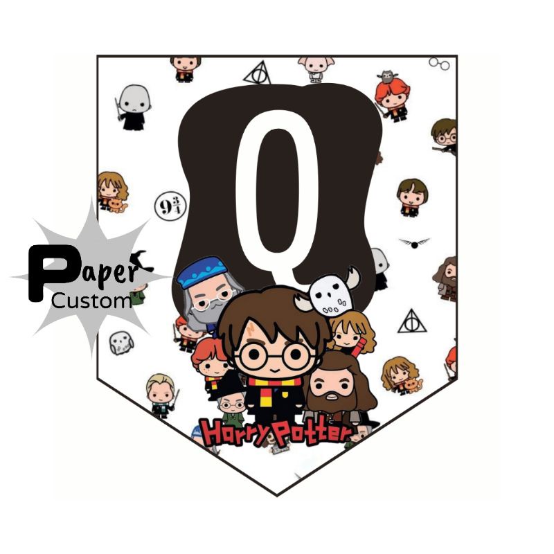 BUNTING FLAG CUSTOM TEMA HARRY POTTER PERLENGKAPAN PARTY DAN PAPER CUSTOM BISA CETAK FOTO