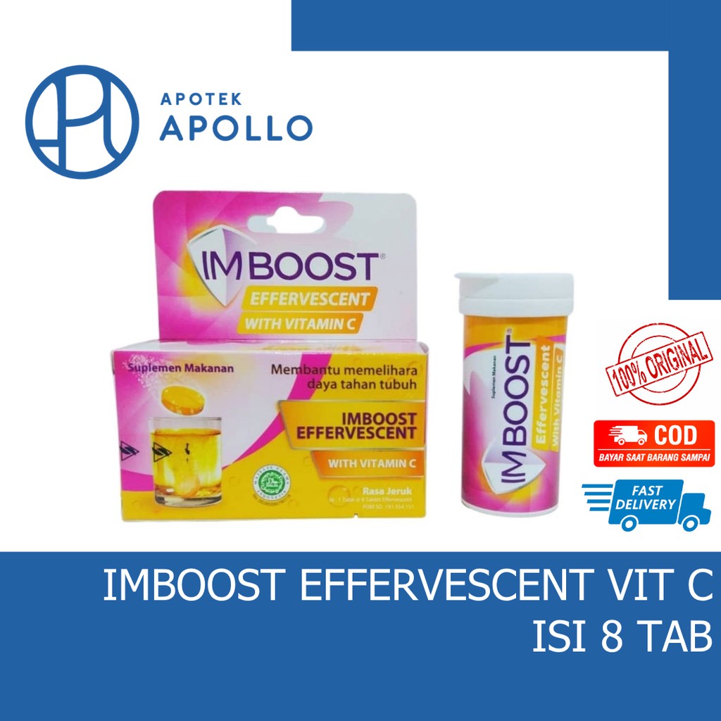 IMBOOST EFFERVESCENT ISI 8 TABLET WITH VITAMIN C RASA JERUK TROPICAL