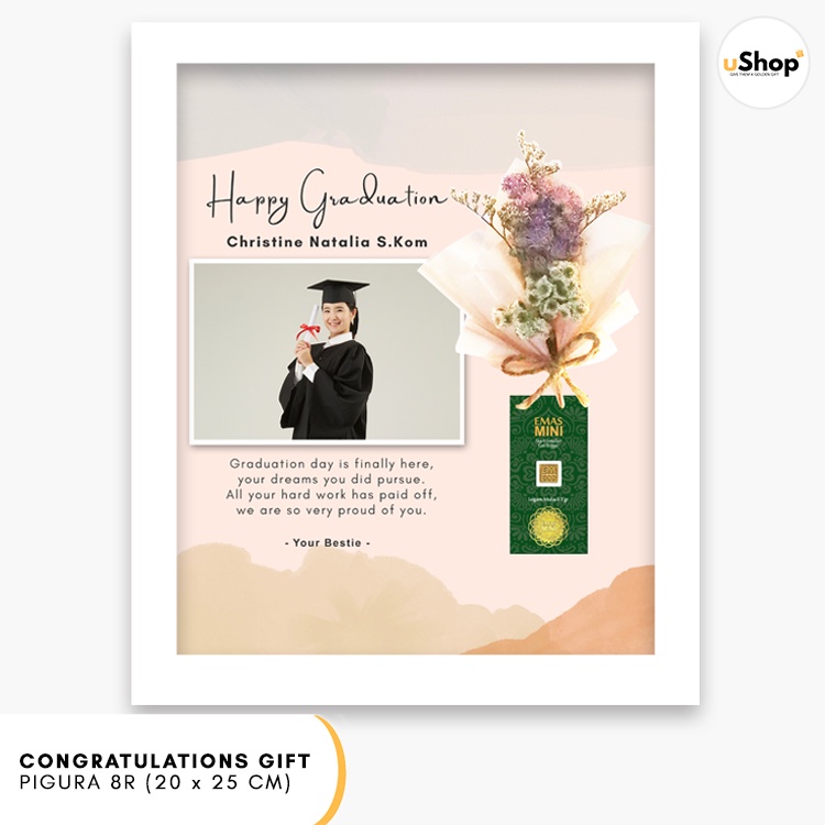 Graduation Gift Kado Wisuda Custom Pigura 8R (20x25 cm) Hadiah Wisuda