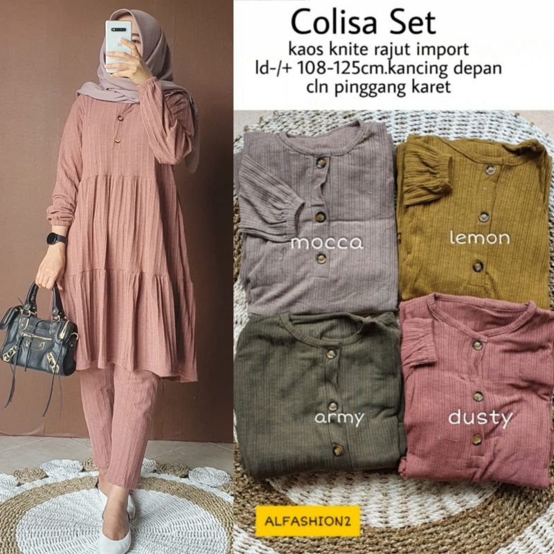 COLISA SET ORI BY ALFASHION SETELAN TERBARU DAN TERLARIS ATASAN DAN BAWAHAN BAHAN MELAR BERKUALITAS JUMBO SIZE BUSUI FRIENLY