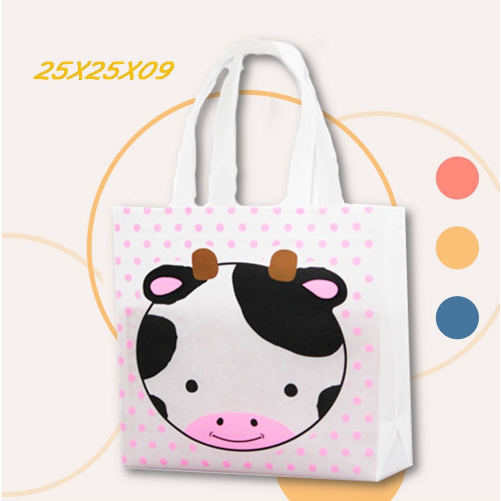 

Tas Spunbon Goodie Bag Ulang Tahun Anak Motif SAPI Uk25x25x09