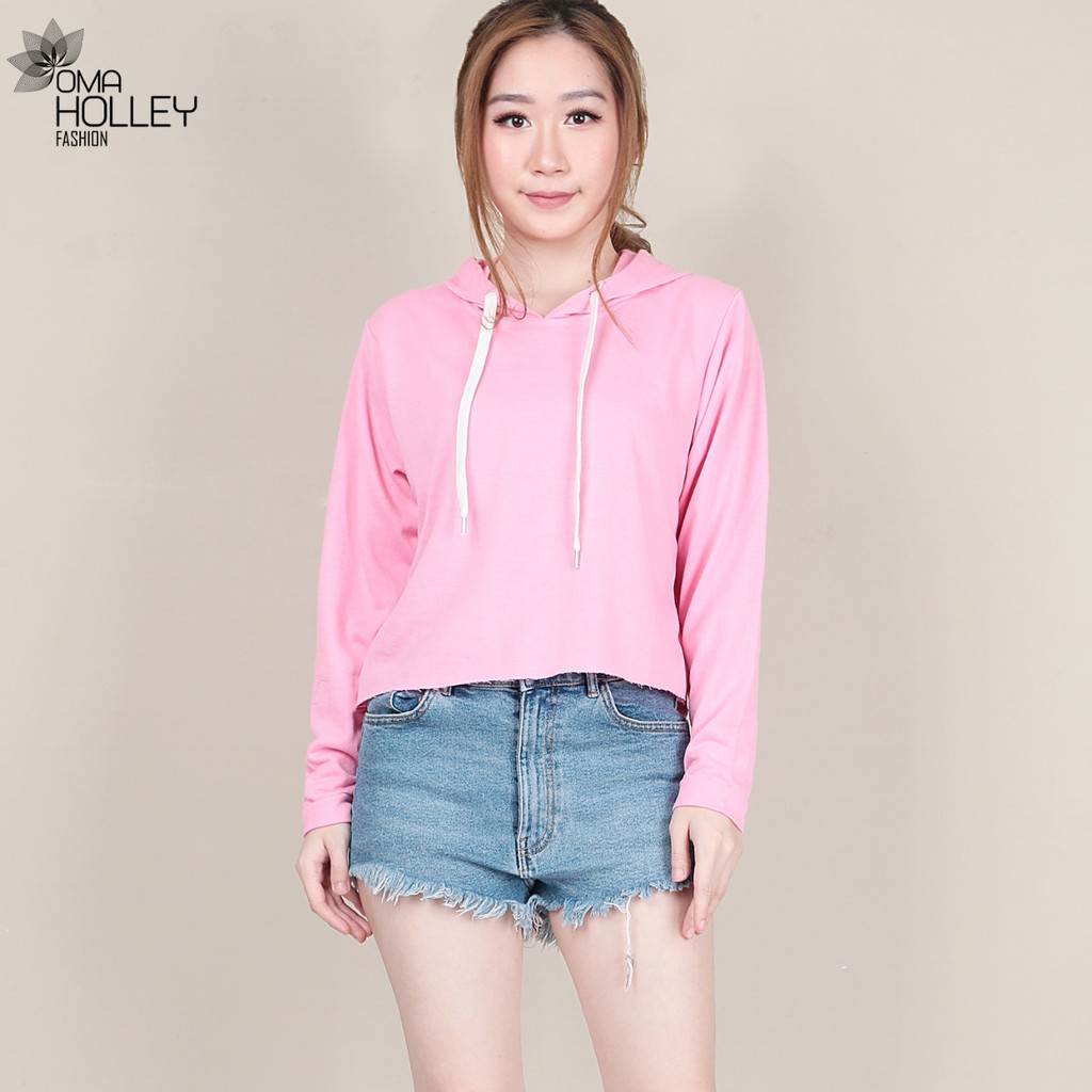 (COD) OH Fashion Hoddie Crop top wanita #6094