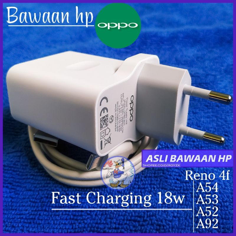 Charger Cas Casan Hp Oppo A54 A53 A92 Original Type C Ori Fast Charging Bekas Bawaan