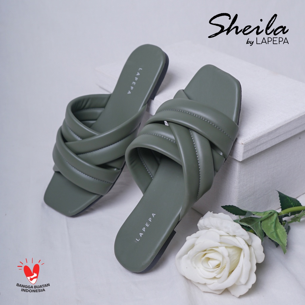 AVLINSTORE - tipe SHEILA Sandal Wanita Teplek Kekinian Casual Model Silang 3 Unik