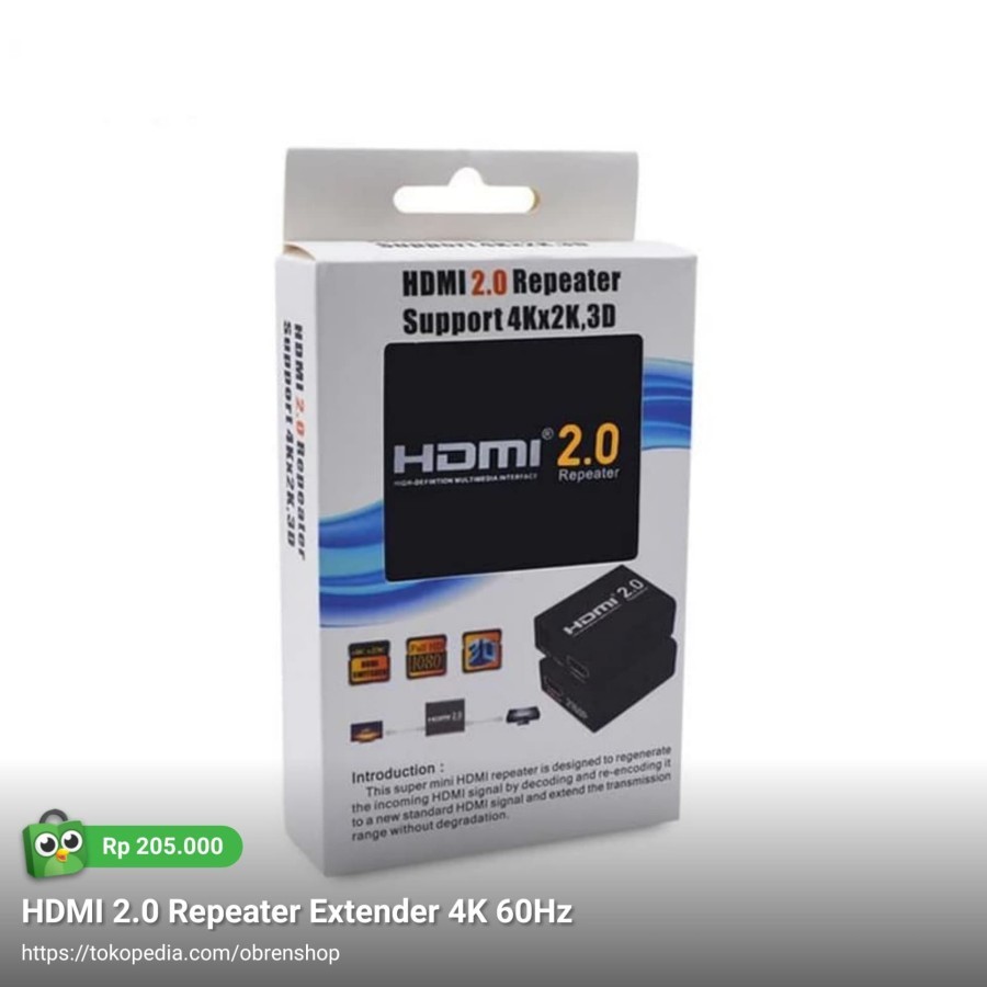 HDtv 2.0 Repeater Extender 4K 60Hz -HDtv Repeater Active Support 4k