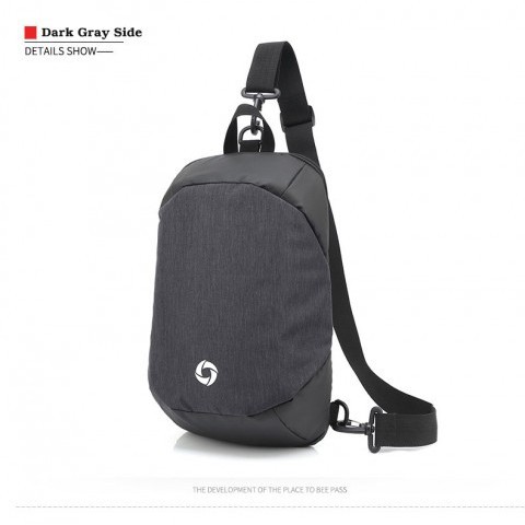 Tas Selempang-Original OZUKO 8947 - Outdoor Unisex Anti-Theft Authentic Water Dark Grey