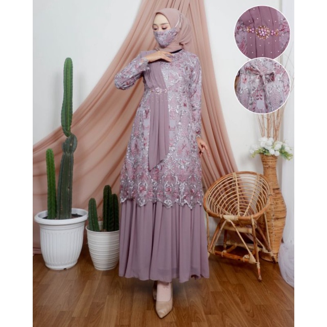 New (COD) Gamis Dewasa Terbaru Elegan Gamis Tutu Selendang// Gamis Kebaya Moderen Terbaru