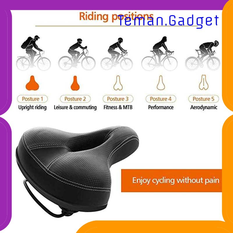 TG-IB0563 UpperX Jok Sadel Sepeda Bike Saddle Wide Seat Soft Pad Cushion UX01