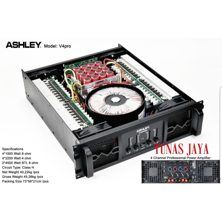 Power 4 Channel Ashley V4Pro - V4 Pro  Original Garansi Resmi