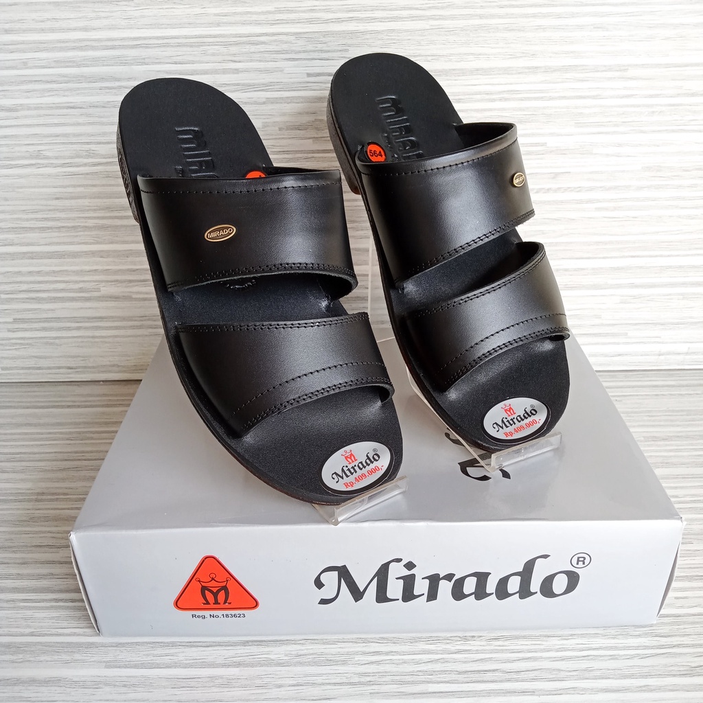 mirado 564 sandal slide pria kulit sapi asli model tali strip dua original  sandal selop laki laki k