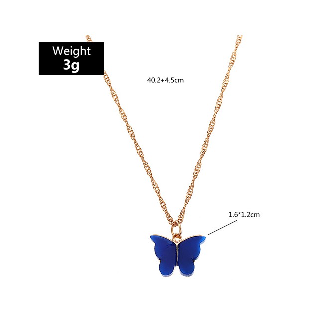 LRC Kalung Fashion Butterfly Acrylic Alloy Necklace P8889X