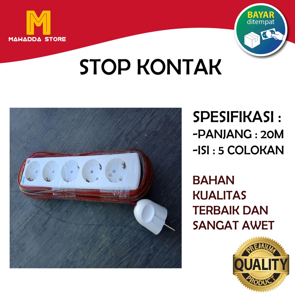 Stop Kontak Colokan Listrik Kabel Olor Panjang 20 Meter