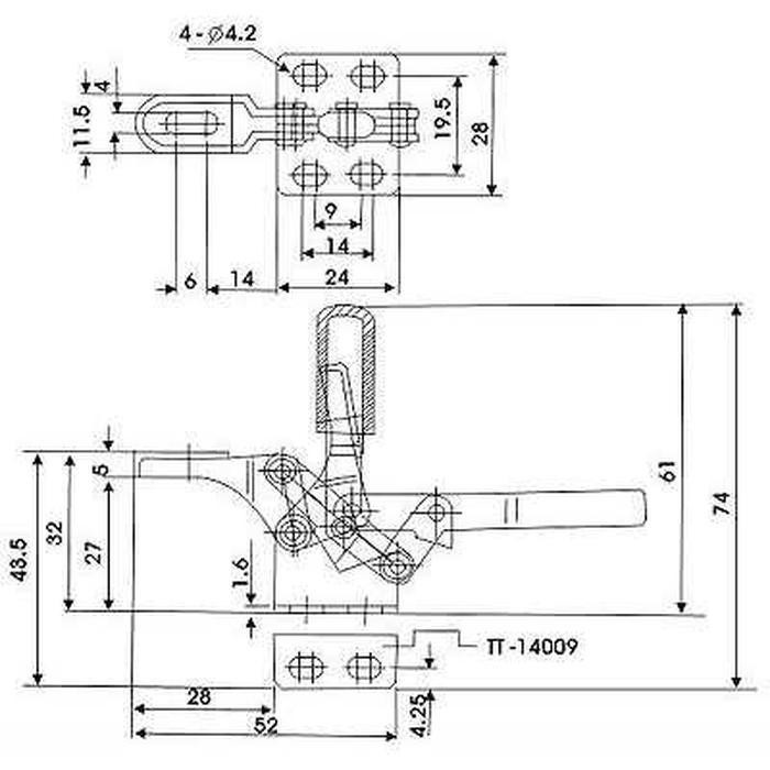 Vertical Hold Down Handle Clamp