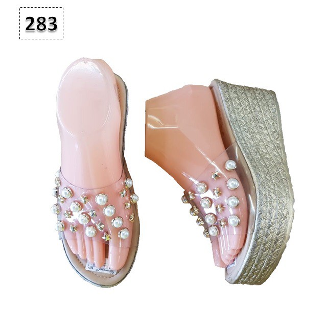 Sandal Wedges Wanita Pearl Tinggi Sol 6 Cm - 283