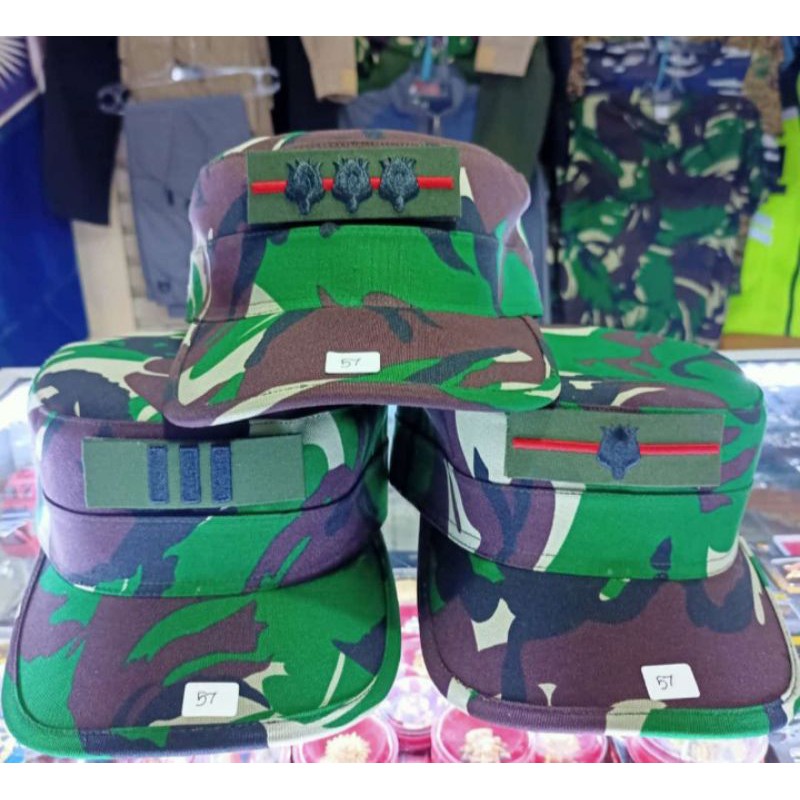 topi pet komando TNI pdh/pdl +pangkat bordiran